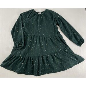 hanna andersson Long Sleeve Sparkle Tiered Dress green Girls Kids Size US 12 150